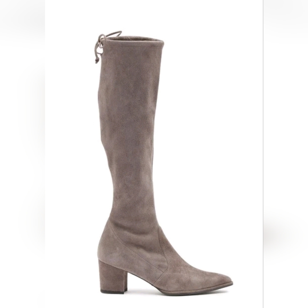 Stuart Weitzman Cleveland Londra Suede Gray Tall Boots 5 - Picture 3 of 16
